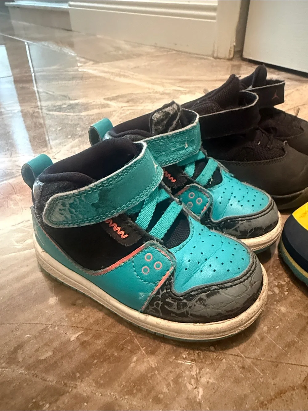 BABY BOY SZ 5 SHOES - Jordan’s sneakers 2 pair and Cat & Jack sandals